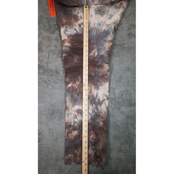 ROCK REVIVAL Daviday Moto Acid Wash Tie Dye Denim Jeans Mens Size 42x32 Brown - Picture 9 of 9
